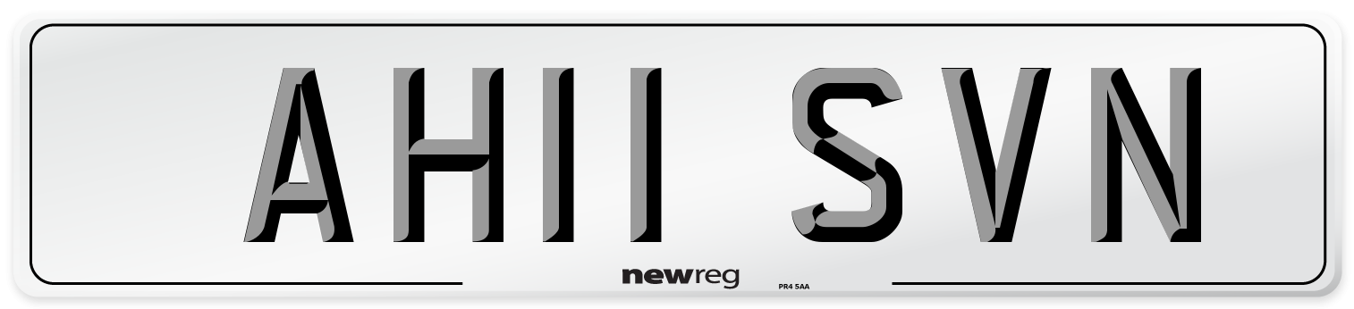AH11 SVN Number Plate from New Reg